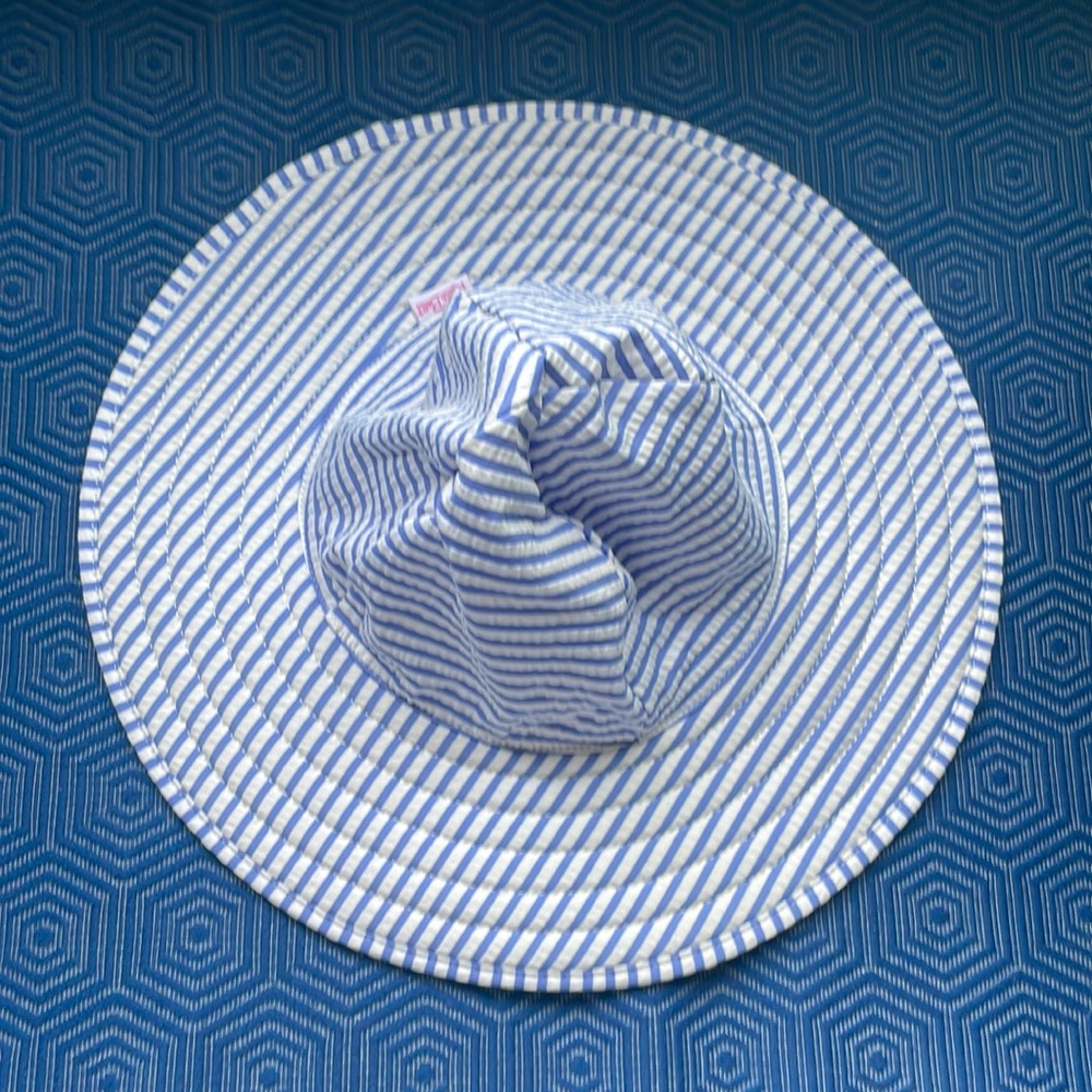 Ruffle Butts blue and white sun hat
